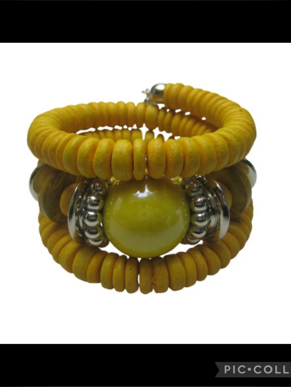 NWT Sunset Marsh Collections Yellow Beaded Coil Bracelet